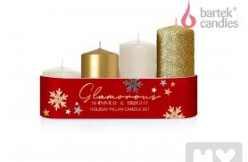 Bartek svíčka Glamorous Gold sloupek 40/55 70 85 100 mm