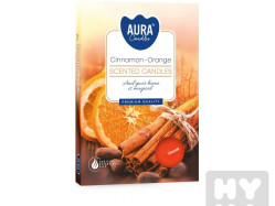 Bispol Aura Tea light 6ks cinnamon orange