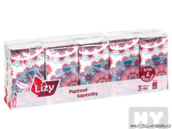 Lizy papírové kapesníky 3vrstvy 10ks