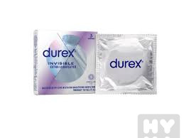 detail Durex 3ks Invisible Extra Lubricated