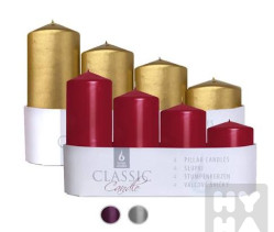 Bartek svíčka Classic, sloupková 40/55-70-85-100 4ks Metalic Mix