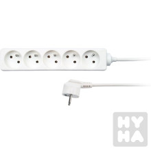 Solight Prodlužovací přivod 5z,5m,3x1mm, bílý