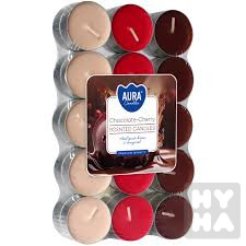 Bispol Aura čajové svíčky 30ks chocolate cherry