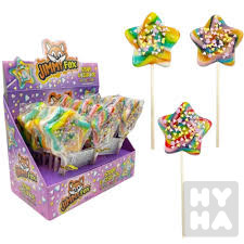 JimmyFox Star Lollipops with sprinkles 50g/18ks