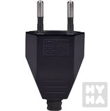 Solight zástrčka plochá 2,5A, přímá, IP20, černá