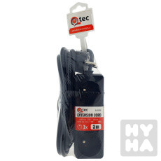 Qtec Q3-55F black prodlužovaci kabel T 3m 3zas.