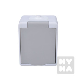 Solight Zásuvka do vlhka IP45, šedá