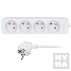 Solight Prodlužovací přivod 4z,2m,3x1mm,bílý