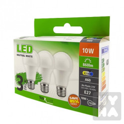 Trixline Led 3pack BC TR 10W A60 E27 4200K