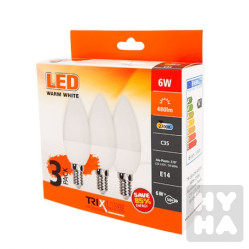 Trixline Led 3pack BC TR6W C35 E14 2700K