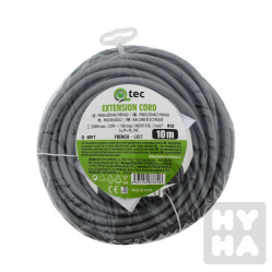 QTEC Q-409F Grey prodlužovací kabel 10m french 1mm2