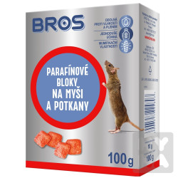 Bros 100g parafínové bloky na myši a potkany