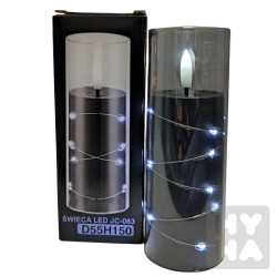 LED opletená svíčka GRANDE 5506 D55H150 černá/studená bílá