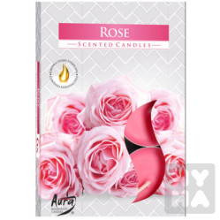 Bispol Aura Tea light 6ks Rose