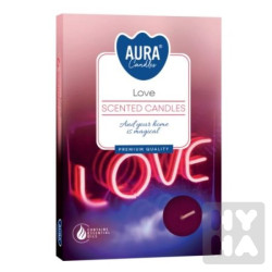 Bispol Aura tea light 6ks Love