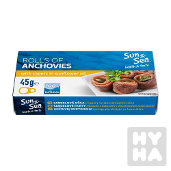 Sunsea rolls of anchovies 45g sunflower oil