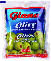 Giana olivy 195g plněné paprikovou paste