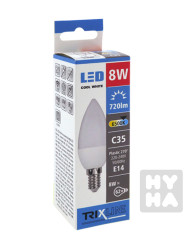 Trixline Led 8W W14 6500K C35 Alu plastic