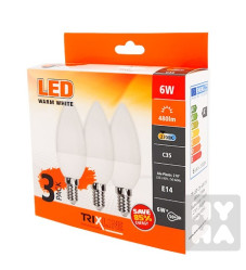 Trixline Led 6W C35 D14 2700K 3pack