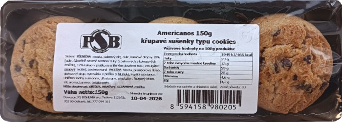 detail PSB Americanos 150g sušenky cookies