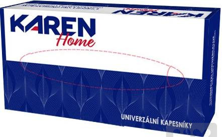 detail KAREN kapesníky v krabici 100ks 2vrst.