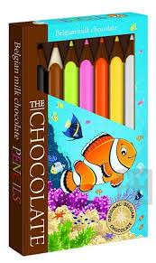 detail Čokoládové pastelky 100g motiv ryby