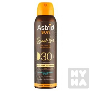 detail Astrid sun 150ml Coconut love suchý olej na opal. 30SPF