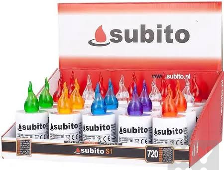 detail Subito svíčky na baterie S1 mix 8 barev 24ks