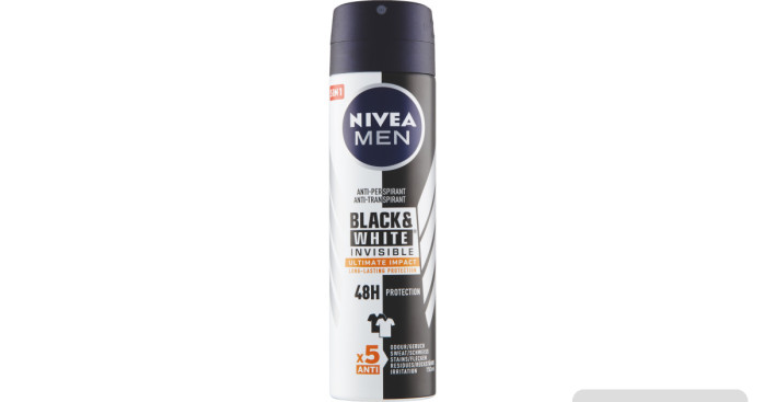 detail Nivea deodorant 150ml black white ultimate impact