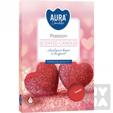 detail Bispol Aura čajové svíčky 6ks Passion