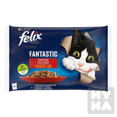 Felix fantastic 4x85g kuřetem,hovězím