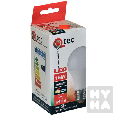 QTec 16W Led E27 2700K A60