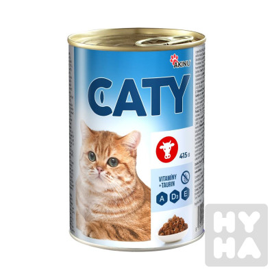 Akinu Caty 415g kousky s hovězím pro koc.