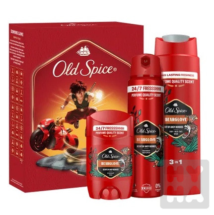 detail Oldspice kazety spr +sprej + tuhy Bearglove