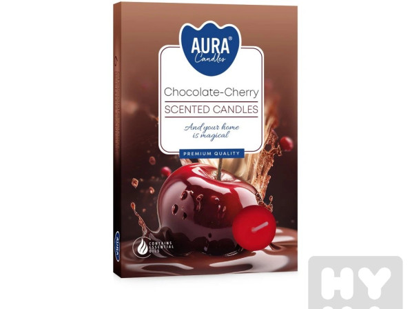 detail Bispol Aura čajové svíčky 6ks chocolate cherry