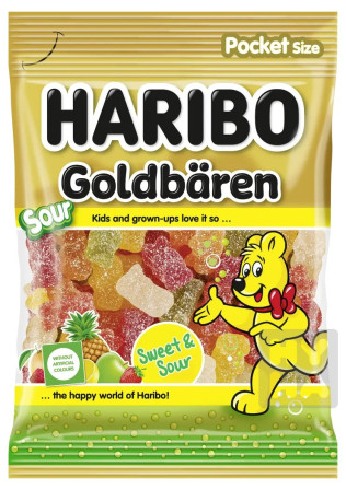 detail Haribo 80g Goldbaren sour