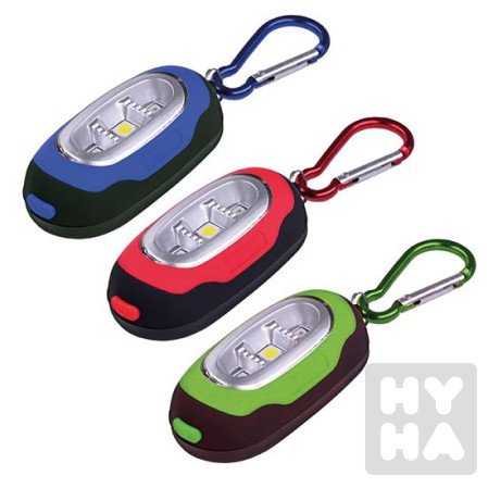 detail Solight Led svítilna s karabinou 30Lm COB Led 2xCR2032 součástí