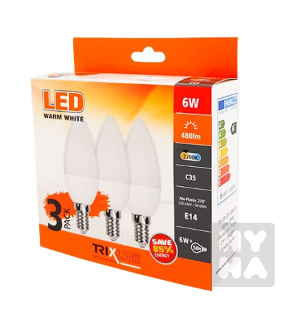 detail Trixline Led 6W C35 D14 2700K 3pack