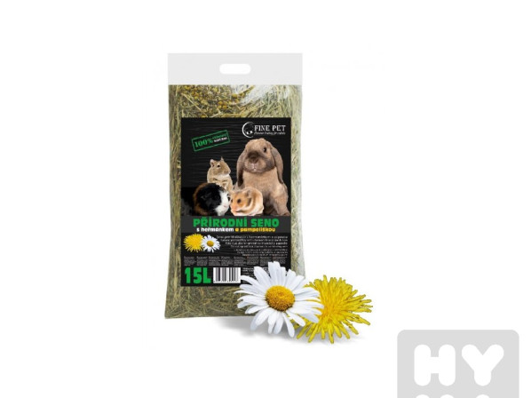 detail Fine pet přírodní seno s heřmánkem a papeliškou 15L