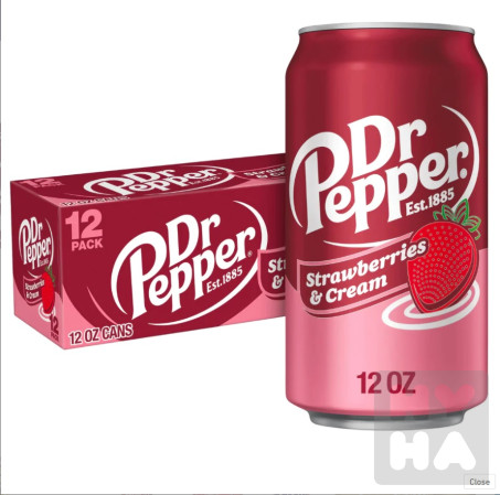 detail Dr pepper 355ml strawberries cream