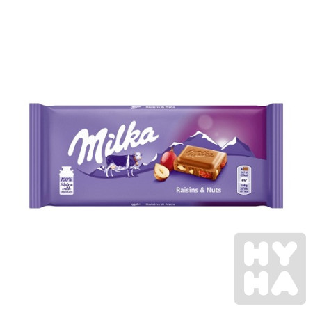 detail Milka 100g Raisins & Nuts