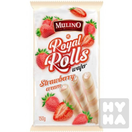 detail Mullino Royal Rolls wafer 150g Jahoda