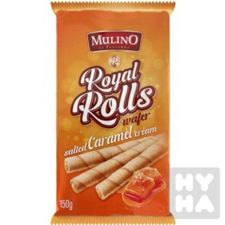 detail Mullino Royal Rolls wafer 150g Salted Caramel