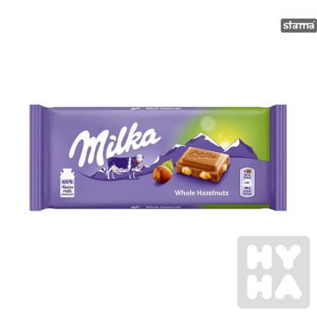 detail Milka 100g Whole Hazelnuts