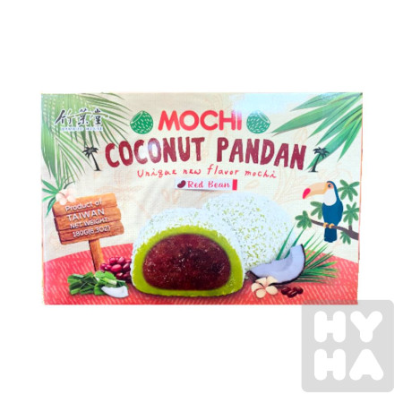 detail Bamboo house mochi 180g coconut pandan red bean