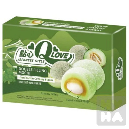 detail Qlove mochi 180g Double filling Hami melon