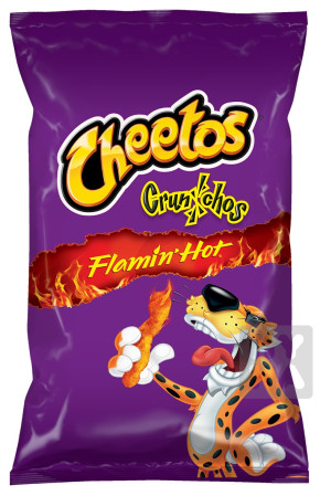 detail Cheetos 80g crunchos flamin hot