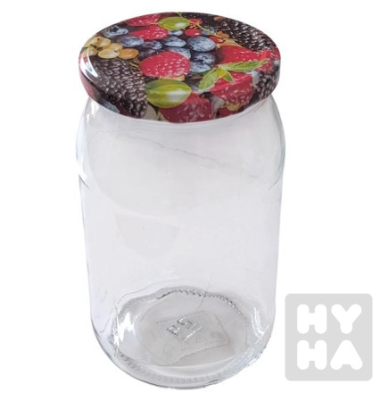 detail Skleněný zavařeninový pohár 900ml s víčkem
