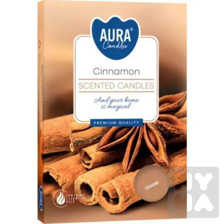 detail Bispol Aura čajové svíčky 6ks Cinnamon