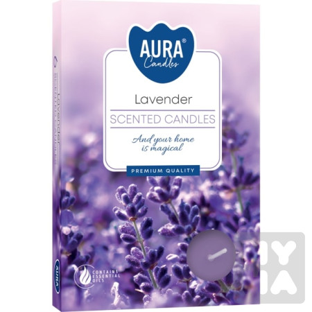 detail Bispol Aura čajové svíčky 6ks Lavender